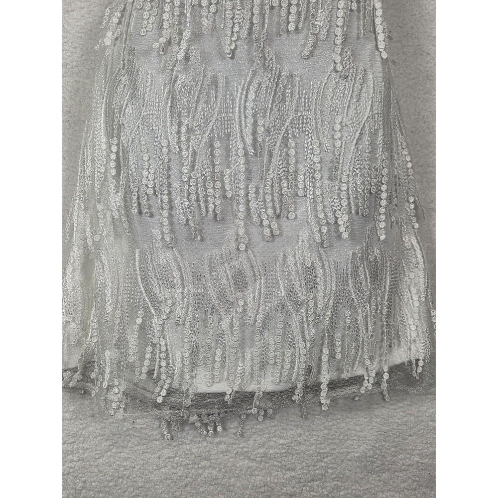 Lulus Fringe‎ Mini Dress XL White Sequin Backless Flapper Gatsby Party Prom NWT - Picture 6 of 12